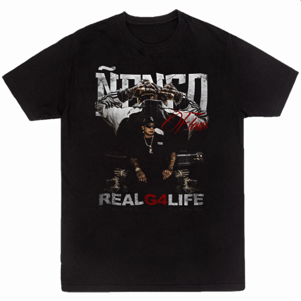 Mesa de trabajo 12 Playera Negra Hombre Ñengo Flow Casual Urbano