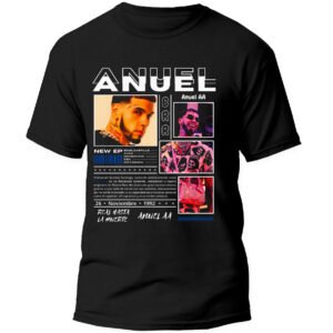 Anuel Playera Negra Casual Urbano 100% Algodón