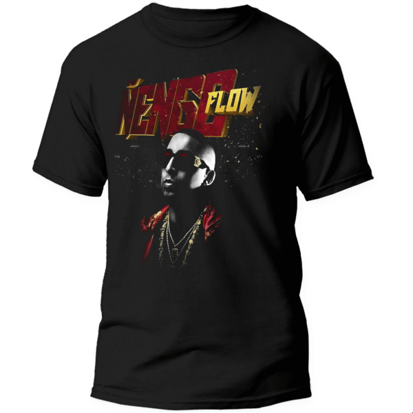 Mesa de trabajo 18 Playera Negra Hombre Ñengo Flow Casual Urbano