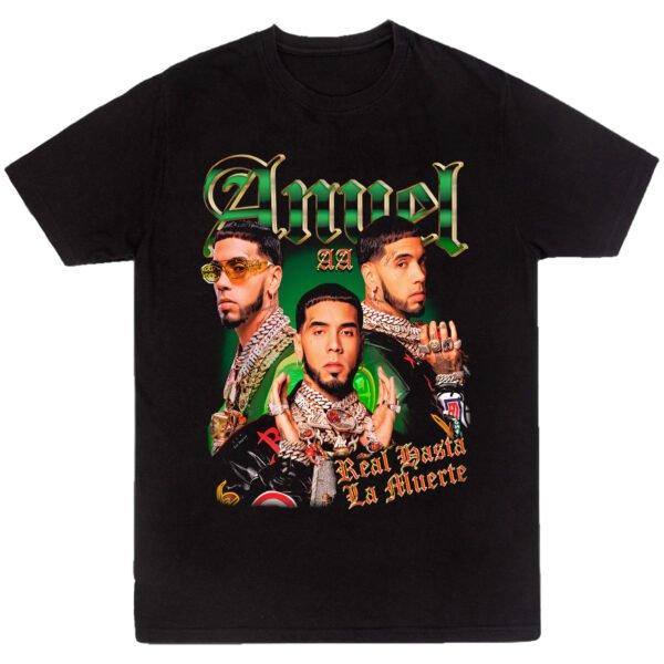 Mesa de trabajo 19-100 Playera Negra Hombre Anuel AA Casual Urbano