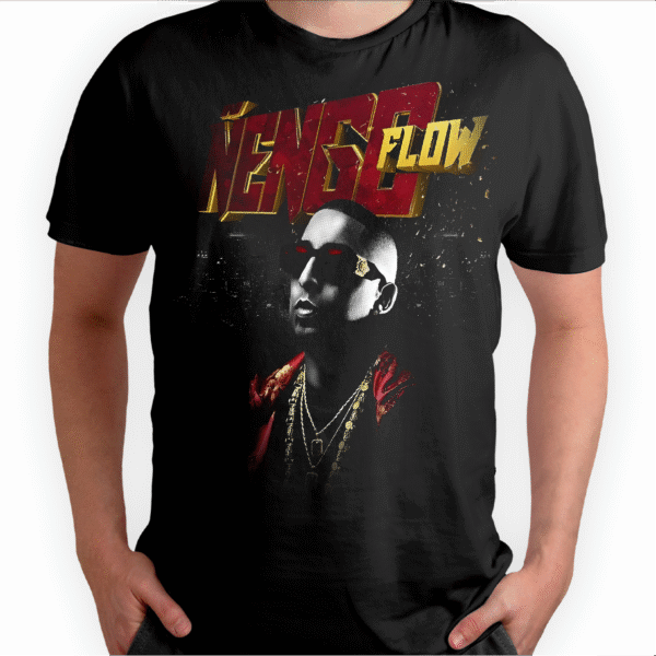 Mesa de trabajo 19 Playera Negra Hombre Ñengo Flow Casual Urbano