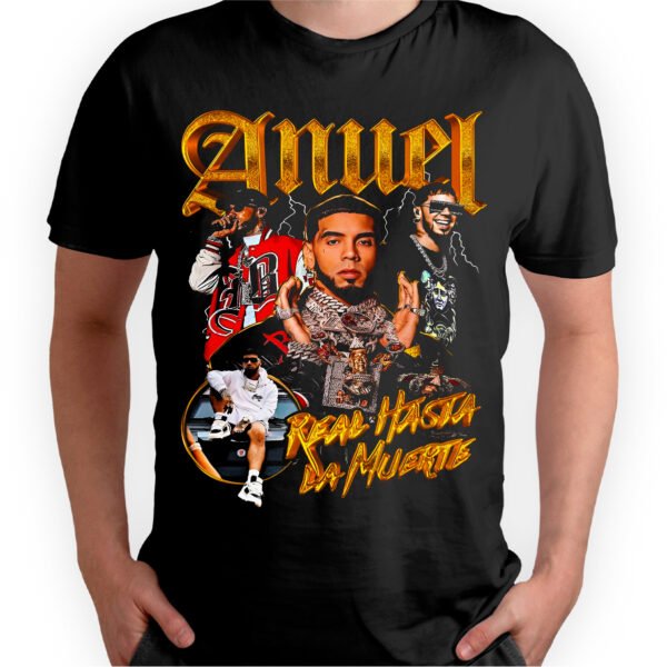 Playera Negra Hombre Anuel AA Casual Urbano