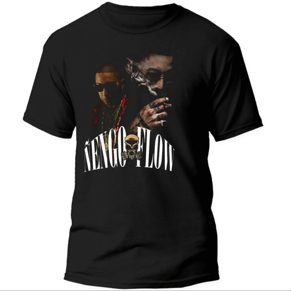 Mesa de trabajo 22 Playera Negra Hombre Ñengo Flow Casual Urbano