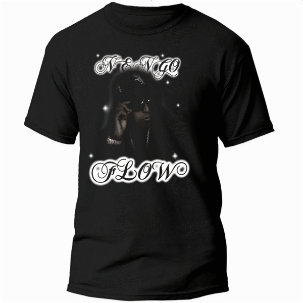 Mesa de trabajo 26 Playera Negra Hombre Ñengo Flow Casual Urbano
