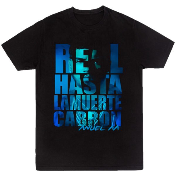Mesa de trabajo 27-100 Playera Negra Hombre Anuel AA Casual Urbano