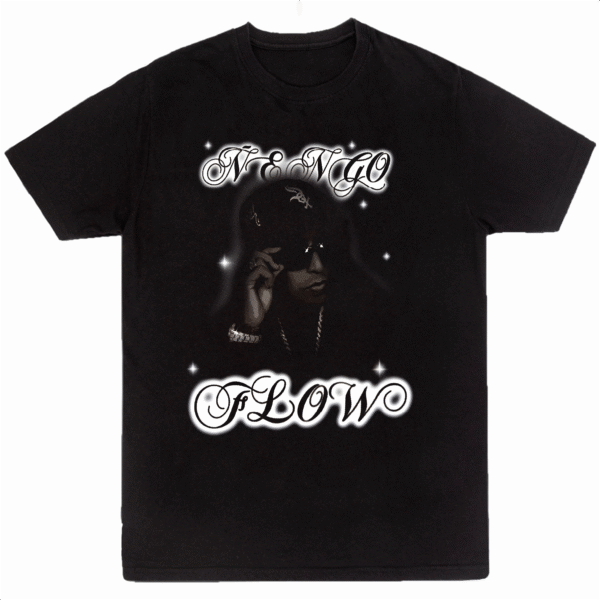 Mesa de trabajo 28 Playera Negra Hombre Ñengo Flow Casual Urbano