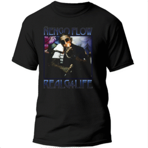 Mesa de trabajo 30 Playera Negra Hombre Ñengo Flow Casual Urbano