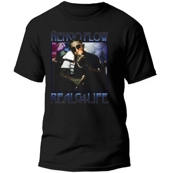 Mesa de trabajo 30 Playera Negra Hombre Ñengo Flow Casual Urbano