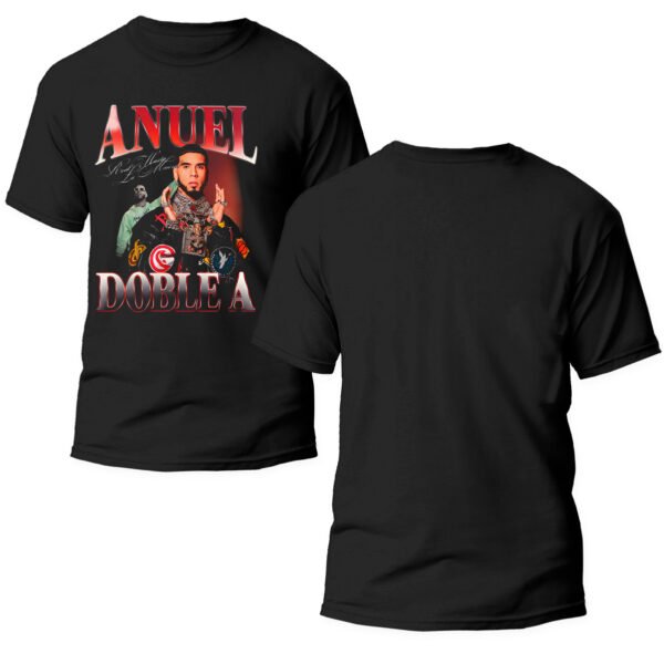 Playera Negra Hombre Anuel AA Casual Urbano