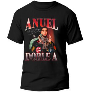 Playera Negra Hombre Anuel AA Casual Urbano