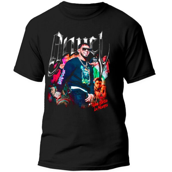 Playera Negra Hombre Anuel AA Casual Urbano