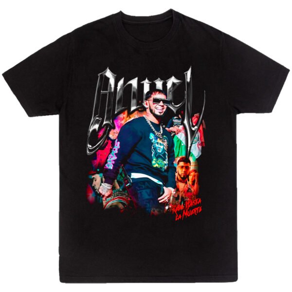 Playera Negra Hombre Anuel AA Casual Urbano