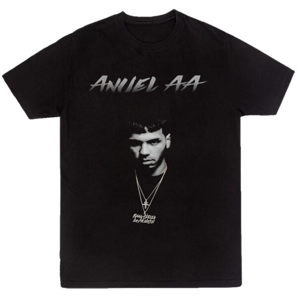 Mesa de trabajo 51-100 Playera Negra Hombre Anuel AA Casual Urbano