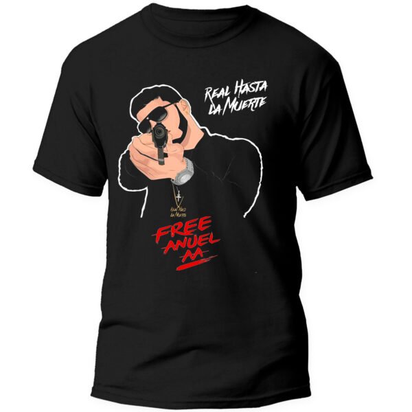 Playera Negra Hombre Anuel AA Casual Urbano