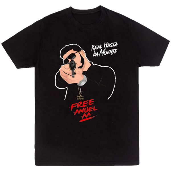 Playera Negra Hombre Anuel AA Casual Urbano