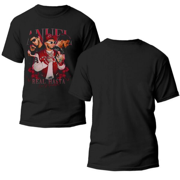 Playera Negra Hombre Anuel AA Casual Urbano