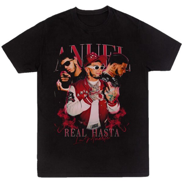 Playera Negra Hombre Anuel AA Casual Urbano