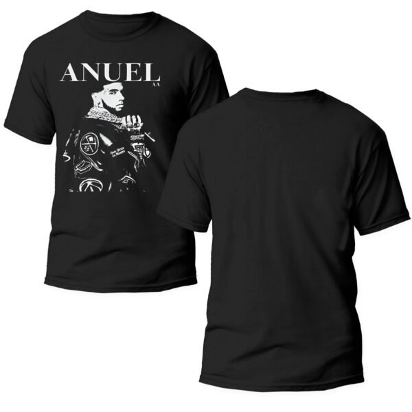 Playera Negra Hombre Anuel AA Casual Urbano