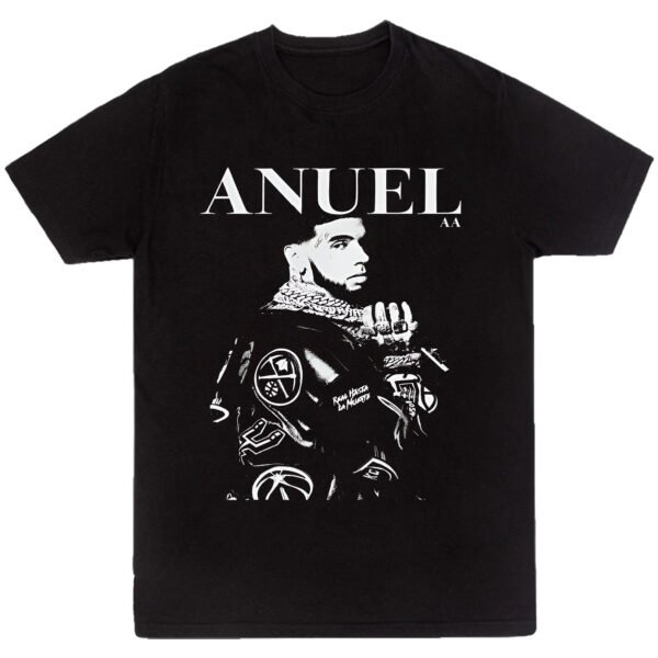 Playera Negra Hombre Anuel AA Casual Urbano
