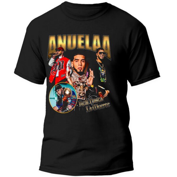 Playera Negra Hombre Anuel AA Casual Urbano