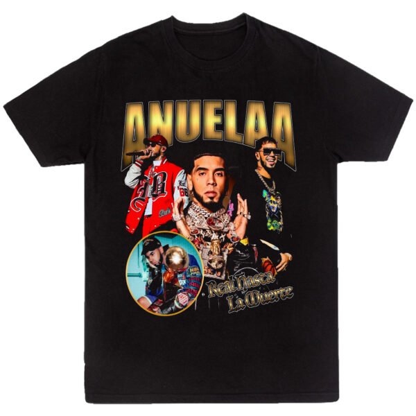 Playera Negra Hombre Anuel AA Casual Urbano