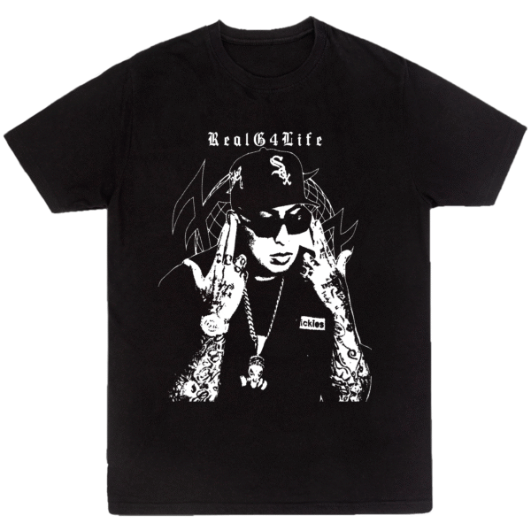 Mesa de trabajo 8 Playera Negra Hombre Ñengo Flow Casual Urbano