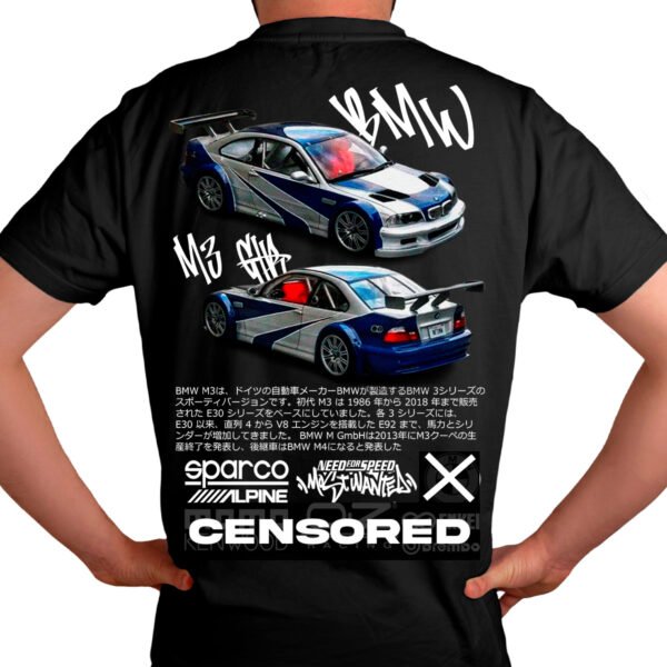 BMW Modelo1 Playera Negra Hombre BMW M3 GTR Casual Urbano