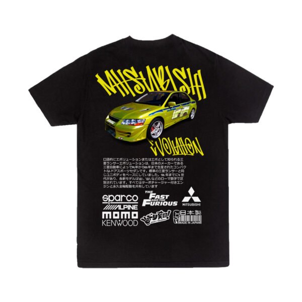 EVO Playera Playera Negra Hombre Mitsubishi Lancer Evolution Casual Urbano