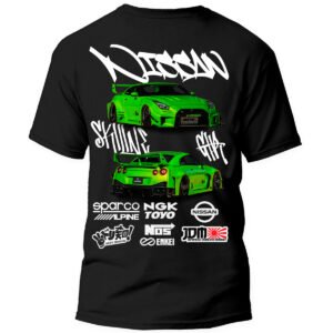 Playera Autos Negra Hombre Nissan GT-R Casual Urbano