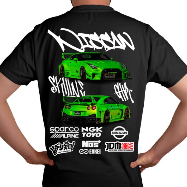 Playera Autos Negra Hombre Nissan GT-R Casual Urbano