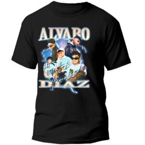 Mesa de trabajo 10-100 Playera Negra Hombre Álvaro Días Casual Urbano