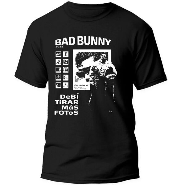 Playera Negra Hombre Bad Bunny DTMF Casual Urbano