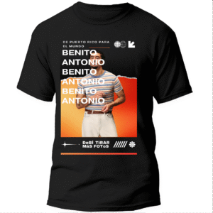 Mesa de trabajo 10 Playera Negra Hombre Bad Bunny DTMF Casual Urbano