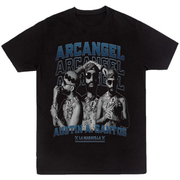 Playera Negra Hombre Arcangel La Maravilla Casual Urbano
