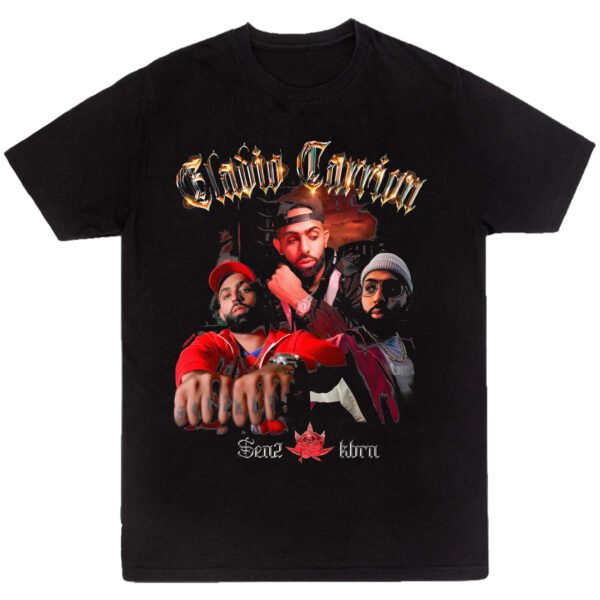 Mesa de trabajo 12-100 Playera Negra Hombre Eladio Carrion Casual Urbano