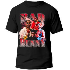 Playera Negra Hombre Bad Bunny Casual Urbano