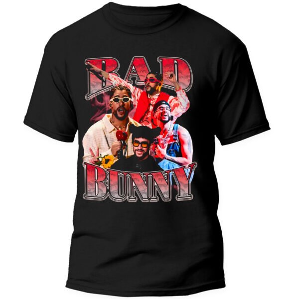 Playera Negra Hombre Bad Bunny Casual Urbano