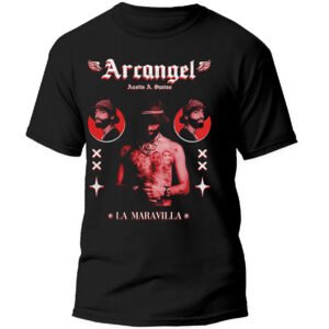 Mesa de trabajo 14-100 Playera Negra Hombre Arcangel La Maravilla Casual Urbano