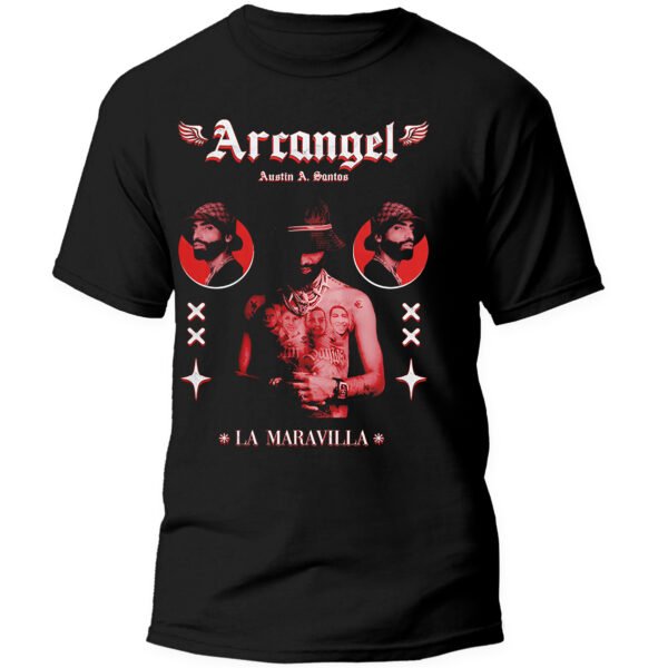 Playera Negra Hombre Arcangel La Maravilla Casual Urbano