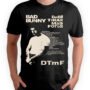Mesa de trabajo 15-100 Playera Negra Hombre Bad Bunny DTMF Casual Urbano