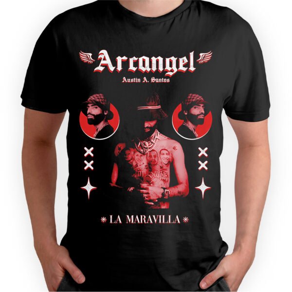 Playera Negra Hombre Arcangel La Maravilla Casual Urbano