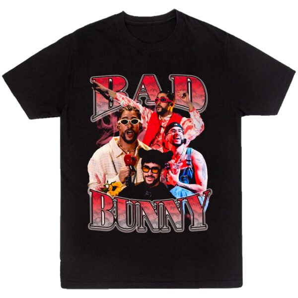 Playera Negra Hombre Bad Bunny Casual Urbano