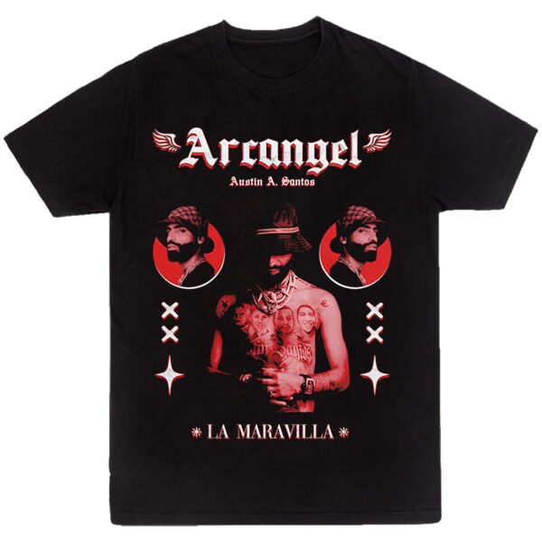 Playera Negra Hombre Arcangel La Maravilla Casual Urbano