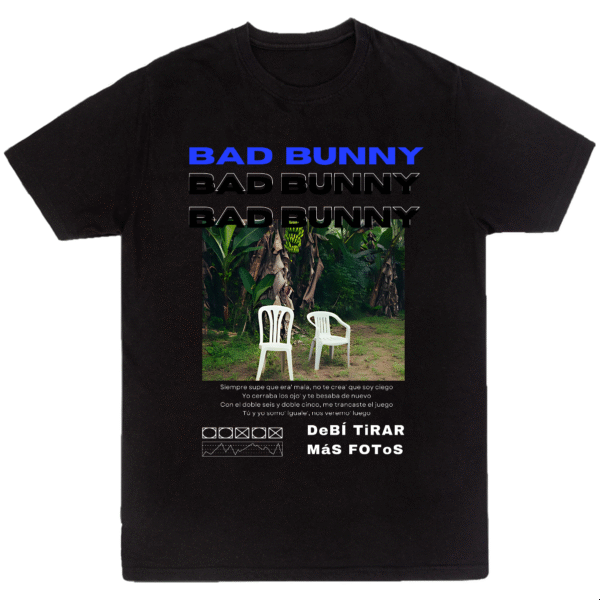 Playera Negra Hombre Bad Bunny DTMF Casual Urbano
