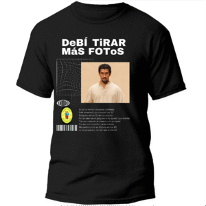 Mesa de trabajo 18 Playera Negra Hombre Bad Bunny DTMF Casual Urbano