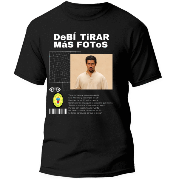 Playera Negra Hombre Bad Bunny DTMF Casual Urbano