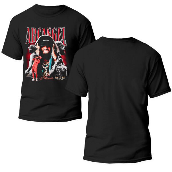 Playera Negra Hombre Arcangel La Maravilla Casual Urbano