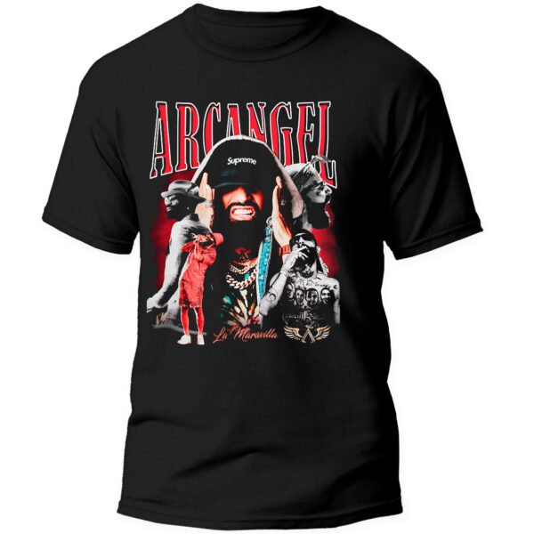 Playera Negra Hombre Arcangel La Maravilla Casual Urbano