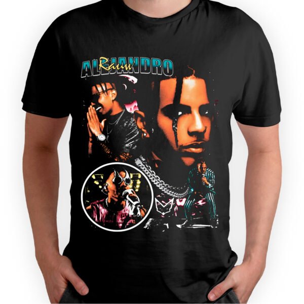 Mesa de trabajo 23-100 Playera Negra Hombre Raw Alejandro Casual Urbano