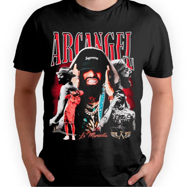 Playera Negra Hombre Arcangel La Maravilla Casual Urbano